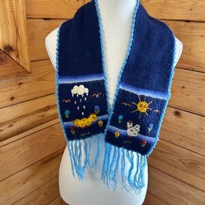 Colorful Kids Scarf Cottagecore Farm Weather Sunshine Rain Soft Cute Cozy 40”